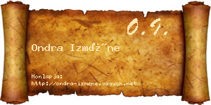 Ondra Izméne névjegykártya